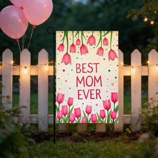 ddioayh Garden Flag Double Sided Mothers Day Outdoor Decoration Reversible For Yard Porch Home With Flowers Heart Designs Happy Mothers Day Gift