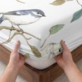 thumbnail image 3 of Cal.King Size Fitted Sheet Set - Leaf Bird 3 Piece Bedding Sets 16" Deep Pocket Fitted Sheet with 2 Pillowcases, Colorful Spring Tree Branch Country Boho Brushed Microfiber Hotel Luxury Bed Sheets, 3 of 9