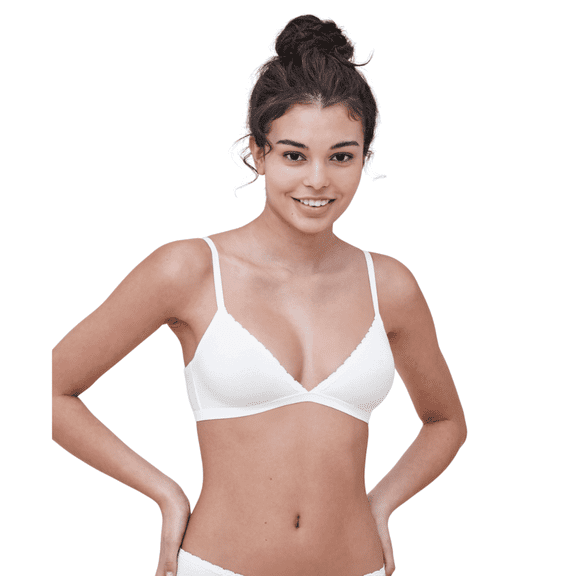 Adorned Cotton Plunge Wireless Bra