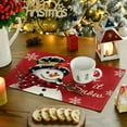 thumbnail image 4 of Red Christmas Winter Placemats Set of 6, 12X18 Inch Seasonal Christmas Holiday Table Mats, 4 of 6