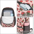 thumbnail image 4 of Strawberry and Heart Pink Pattern 17" Waterproof Oxford School Backpacks for Teens, S-Shape Padded Straps, for School, Travel, Hiking, Camping, 4 of 5