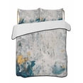 thumbnail image 2 of Teal Gray Gold Full Size Down Alternative Comforter, Lightweight Comforter Quilt Bedding Set with Pillow Shams Modern Minimalist Abstract Gradient Art All Seasons Bed Comforter Duvet Insert 78"x90", 2 of 7