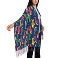 thumbnail image 5 of Cauagu Colorful Carp Streamer 1 Print Women Wrap Shawl tassels Scarves Retro Scarf 77.6"X28.3", 5 of 8