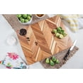 thumbnail image 5 of Acacia Herringbone Rectangular Cutting/Serve Board With Inset Handles, Large, 5 of 6