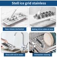 thumbnail image 3 of 2Pcs Stainless Steel Ice Cube Trays for Freezer, Metal Ice Cube Trays with Lever, Reusable 18/8 Slot Ice Cube Mold for Bar & Kitchen (With Clips, 2PCS), 3 of 7