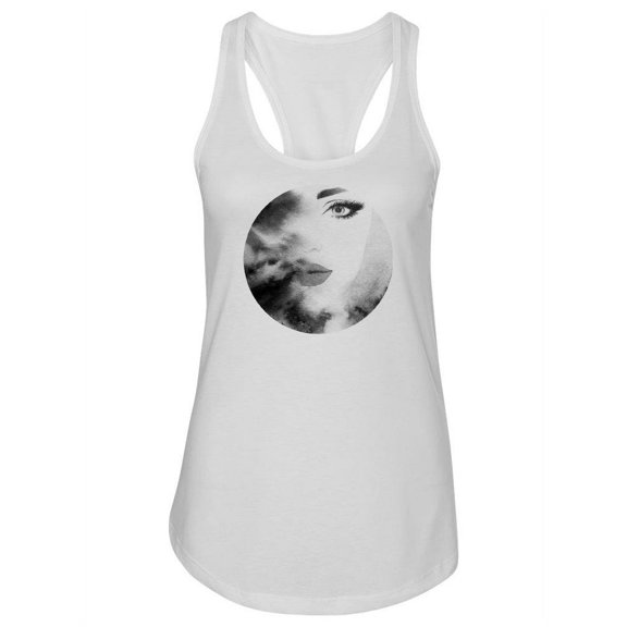 Faded Woman Face Racerback Tank Women -Image by Shutterstock, Female x-Large