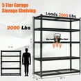 thumbnail image 2 of CazToi Garage Storage Shelving 5 Tier Utility Shelves 2000 Lbs Capacity Heavy Duty Wire Shelf Adjustable Shelves Metal Garage Storage Rack Easy Assembly Metal Storage Racks and Shelving, 2 of 8
