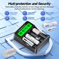 thumbnail image 2 of 4 Slots CR123A Battery Charger, LCD Eye Protection Screen 3.7V Rechargeable Battery Charger with USB-C Double Input, for 3.7V Li-ion 16350 14500 16340 10440 14430 16500 Rechargeable Batteries, 2 of 7