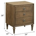 thumbnail image 6 of Bowery Hill Farmhouse Wood Nightstand with 3 Drawers in Reclaimed Oak, 6 of 6