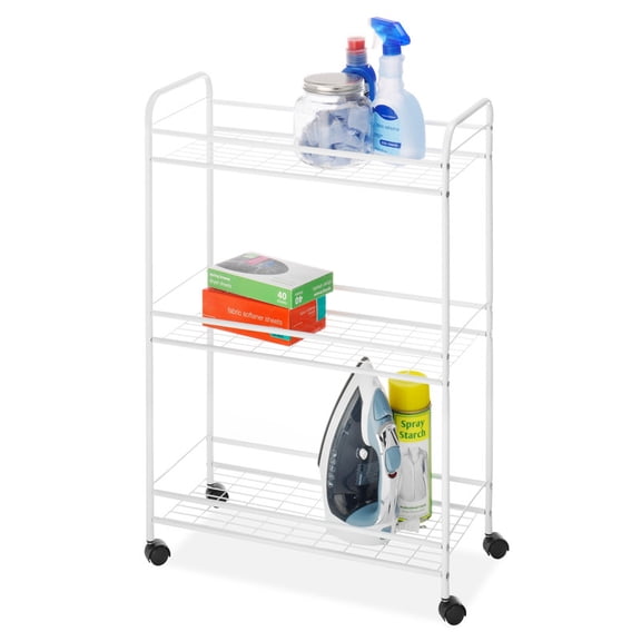 Whitmor Household Cart Slim 3 Tier White