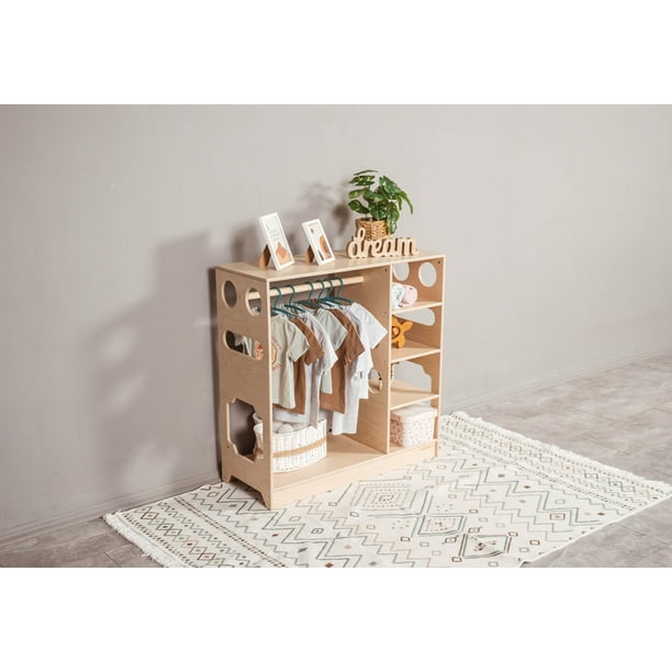 Woodandhearts Closet Organizer Champion, Toddler Wardrobe, Montessori