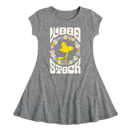 

Peanuts - Retro Floral Woodstock - Toddler & Youth Girls Fit & Flare Dress