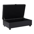 thumbnail image 3 of CorLiving Aubin Black Faux Leather Upholstered Contemporary Storage Ottoman, 3 of 12