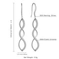 thumbnail image 5 of 925 Sterling Silver Women Earrings Twist Infinity Long Dangle Earrings Drop Hanging Hook Jewelry Mother Wife Christmas Valentine's Day Gift for Her, 5 of 7