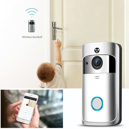 Video Doorbell [2019 Upgrade] Wireless Doorbell Camera 720P HD WiFi Security Camera Real-Time Video for iOS&Android Phone, IR Night