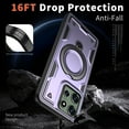 thumbnail image 6 of Dteck Magnetic for Motorola Moto G Power 5G 2025 Case with Kickstand, Shockproof TPU+PC Case Compatible with MagSafe Military Grade Ring Stand Heavy Duty Drop Rugged Cover,Purple, 6 of 6