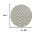 thumbnail image 4 of HomeRoots 507409 8 ft. Gray Geometric Stain Resistant Indoor & Outdoor Round Area Rug, 4 of 5