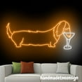 thumbnail image 4 of Handmadetneonsign Dachshund Drinking Martini Neon Sign, Dog Led Light, Cocktails Bar Club Wall Decor 67903, 4 of 5