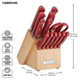 thumbnail image 6 of Farberware EdgeKeeper 14-Piece Forged Triple Rivet Kitchen Knife Block Set, Red, 6 of 13