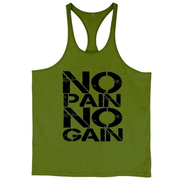 Camiseta de tirantes con cuello en V para hombre, estilo informal, de poliéster, con estampado de color liso y forma de I para entrenamiento.
