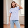 thumbnail image 4 of Camisetas de Corta Extragrandes para Mujer, Cuello Redondo, Holgadas, para Hacer Ejercicio, Informales, de Verano, de Algodón, Color , Talla M, 4 of 9