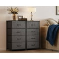 thumbnail image 5 of Dresser for Bedroom with 4 Storage Drawers, Small Dresser Chest of Fabric Drawers with Sturdy Steel Frame, Wood Top, Dark Grey, 5 of 13