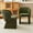 Green, variant on NORDICANA Barrel Dining Kitchen Chair Uphosltered Teddy Velvet Single Sofa Accent Chair Brown