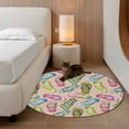 thumbnail image 2 of Round Rugs 3.3Ft, Summer Slippers Round Area Rug Washable Indoor Throw Carpet, Watercolor Flip Flops Ocean Beach Light Brown Soft Non Slip Circle Rug for Laundry Room Patio Home Decor Aesthetic, 2 of 8