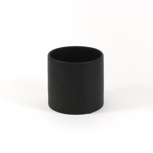 Matte Black Ceramic Cylinder Table Vase, 6.5" Diameter