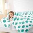 thumbnail image 4 of Manfei Cute Polka Dots Full Size Comforter Sets,Geometric Circular Pattern Bedding Comforter Set,Cyan White Bedding Sets For Girls Kids,Breathable Home Decor Reversible,3pcs, 4 of 8