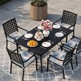 thumbnail image 6 of Outdoor Patio Cushion Covers 4 Pack Abstract Marble Patio Chair Cushion Covers with Ties and Zipper Ombre Blue Lines Waterproof Outdoor Seat Cushion Covers for Patio Furniture 20"x18", 6 of 7