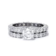 thumbnail image 3 of 4 Ct Diamond Eternity 1ct Center Engagement Wedding Ring Set White Gold, 3 of 4