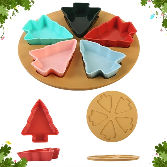 Plastic Platter Christmas Tree Snack Platter Set 27.5cm Plastic Fruit Nut Candy Dessert Serving Tray for Holiday Parties 1Pcs Rkxzt