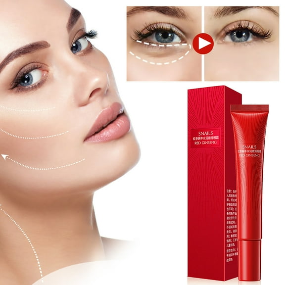 SDJMa Anti-Wrinkle Firming Eye Cream Red Ginseng Snail Moisturizing And Smoothing Eye Cream Firms Eye Bags And Fine Lines Moisturizes Eyes And Dark Circles