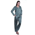 thumbnail image 2 of Moomaya Button Up Pajamas For Women Sleepwear Satin Nightwear Pants Loungewear, 2 of 6