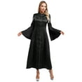 thumbnail image 2 of iiniim Women's Rhinestones Trim Clergy Church Choir Robe Button Loose Maxi Dress Priest Pulpit Robes Black XL, 2 of 7