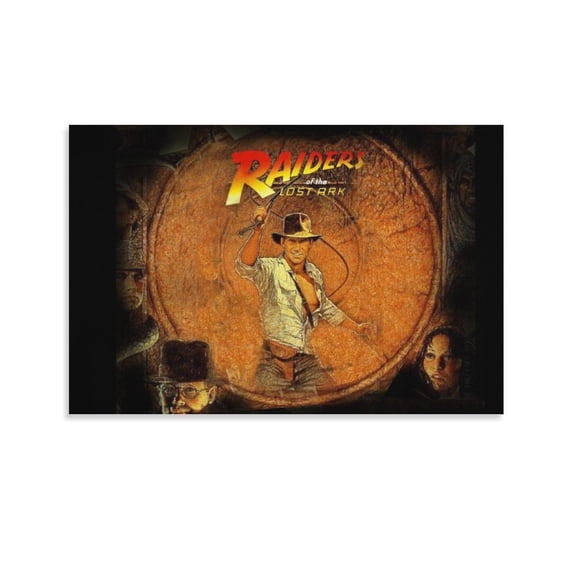 Raiders of The Lost Ark 80s Movie American Poster Canvas Poster Wall Art Picture Prints Hanging Photo Gift Decor Home Posters Artworks 12x18inch(30x45cm)