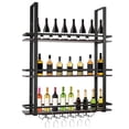 thumbnail image 5 of puresly 3 Tier Wall Mounted Liquor Bottles Floating Shelves Metal Hanging Bar Liquor Shelves with Glass Holder for Kitchen Dining Room Home Decor, 5 of 8