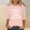 Pink, variant on Jienlioq Cute Tops for Women Women's Fashion Casual Color Letters Printing Round Neck 3/4 Sleeve T-Shirt Tops Blouse Black Friday Deals