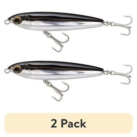 (2 pack) Yo-Zuri Hydro Pencil 5 Polycarbonate Topwater Hard Bait Fishing Lure for Striped Bass Bull Redfish