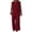 Wine, variant on Womens 2 Piece Outfits Dressy Casual Cap Sleeve Keyhole-Back Crewneck Top and Wide Leg Long Pants Sets (XL, Sky Blue)