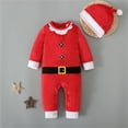 thumbnail image 6 of Mercatoo My First Christmas Baby Girl Boy Romper Newborn Clothes Long Sleeve Jumpsuit + Hat Infant Outfits Baby Bodysuits, 6 of 9