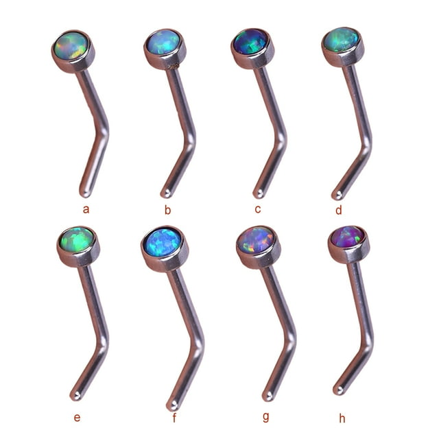 Langgg Clous de Nez Style Simple Femme Habillage Décoration Mode Accessoire Acier Inoxydable Bijou en Forme de L Vis Type 1 Type 5 1ensemble