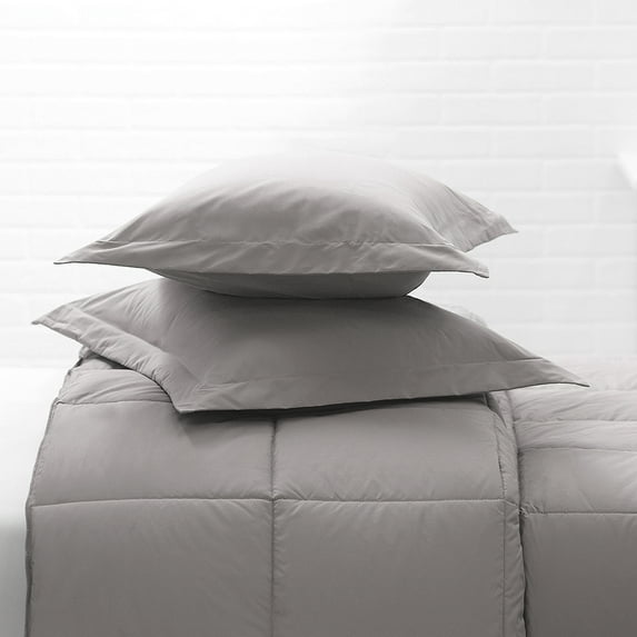 Cozy Clouds All Seasons Cotton Twill Gray Standard Shams