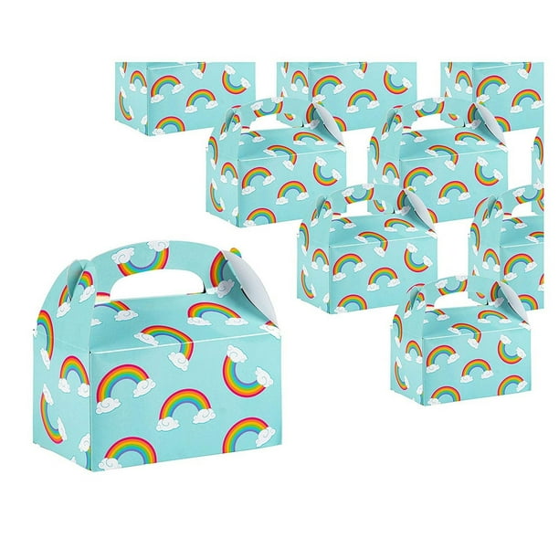 24-Pack Rainbow Party Treat Boxes, Paper Gable Gift Boxes ...