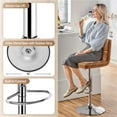 thumbnail image 7 of Topeakmart 2pcs Adjustable Faux Leather Counter Bar Stools with Backrest, Retro Brown, 7 of 7