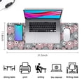 thumbnail image 5 of Elevate Your Workspace with Vintage Groovy Flowers Desk Mat: Extended Gaming Mouse Pad Perfect for Office Work & Gaming, Non-Slip Rubber Base Mousepad with Stitched Edges - 31.5x11.8 inches, 5 of 7