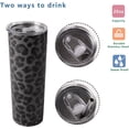thumbnail image 2 of Black Leopard Tumbler, Tumbler with Lid and Straw-Leopard, Cheetah Print-Stainless Steel Insulated-Skinny Tumbler for Women Mom Girls Daughter Teenage Girls-Travel Iced Coffee Cup Mug-20 oz Tumbler, 2 of 6