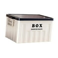 thumbnail image 3 of Contenedor de almacenamiento con tapa, cajón utilitario y asas, caja de almacenamiento de gran capacidad con tapa Blanco Azul, 3 of 9