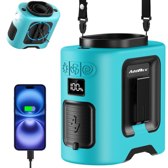 Ventilador Portátil de Cintura AddAcc con Batería de 14500mAh y 5 Velocidades